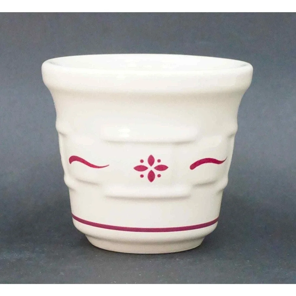 Longaberger Pottery Woven Traditions Traditional Red Votive Candle‎ Holder USA